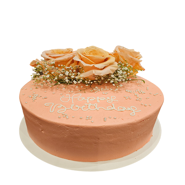 Geburtstagstorte apricot mit Rosen