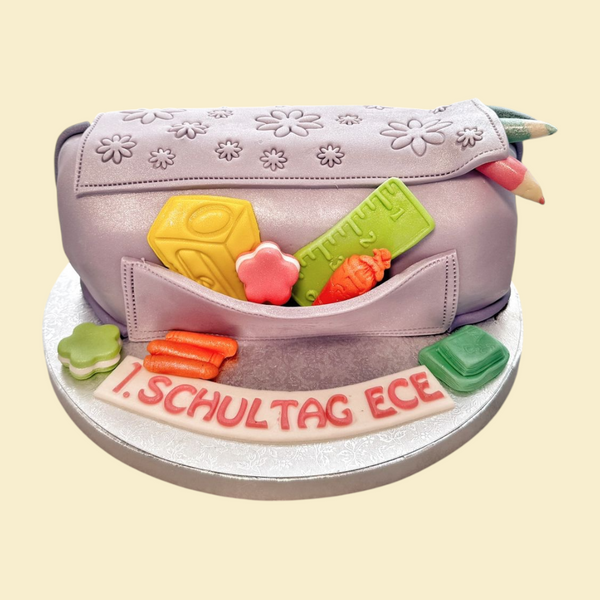 Schulranzen-Torte Einschulung – Mädchen
