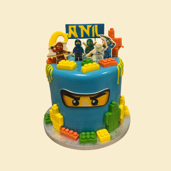Ninjago Geburtstagstorte mit Bausteinen