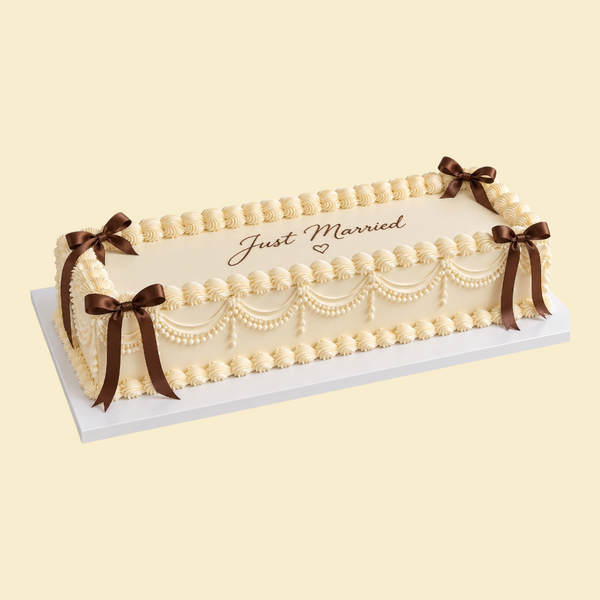 Vintage braune Schleifen-Torte rechteckig