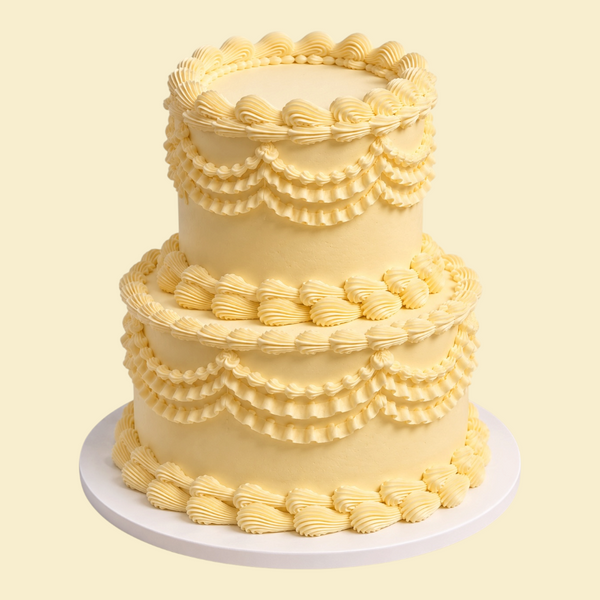 2 stöckige Vintage Buttercreme Torte rund