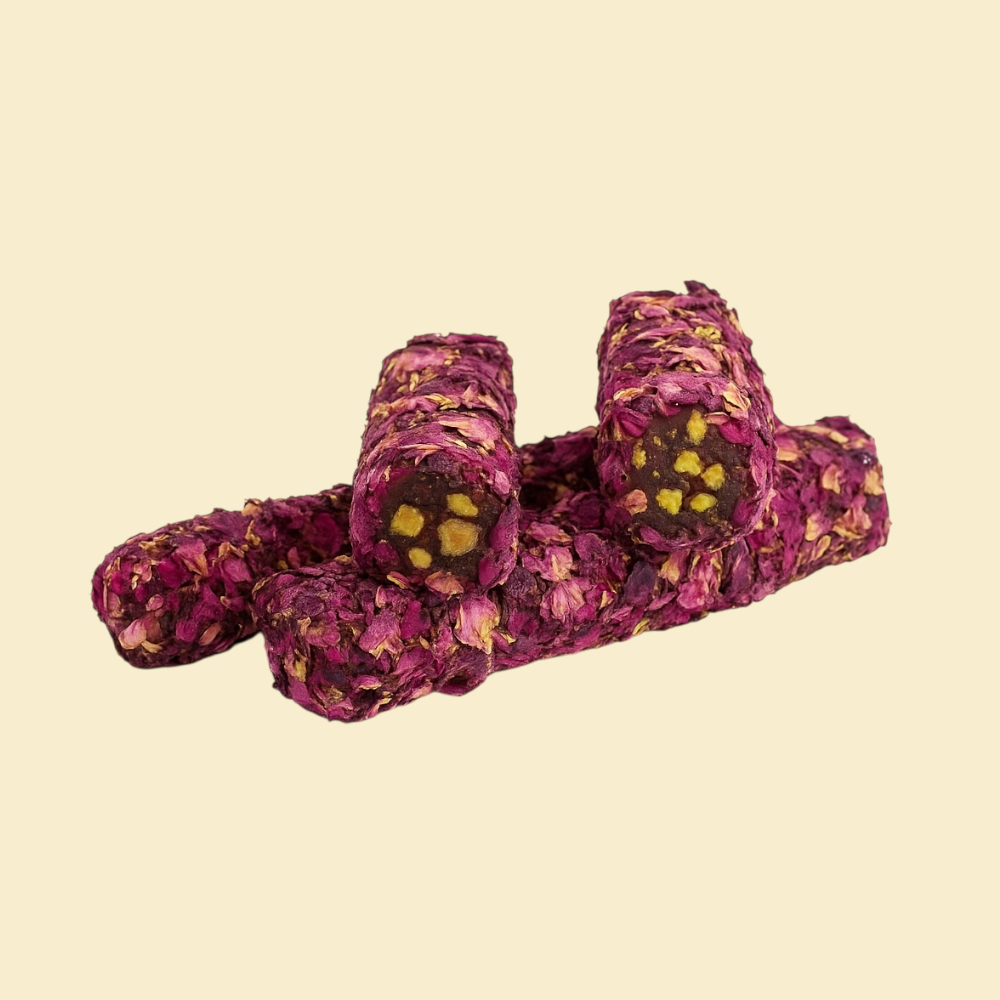 Rosenblüten-Pistazien-Lokum – Gül Yapraklı Fıstıklı Fitil Lokum