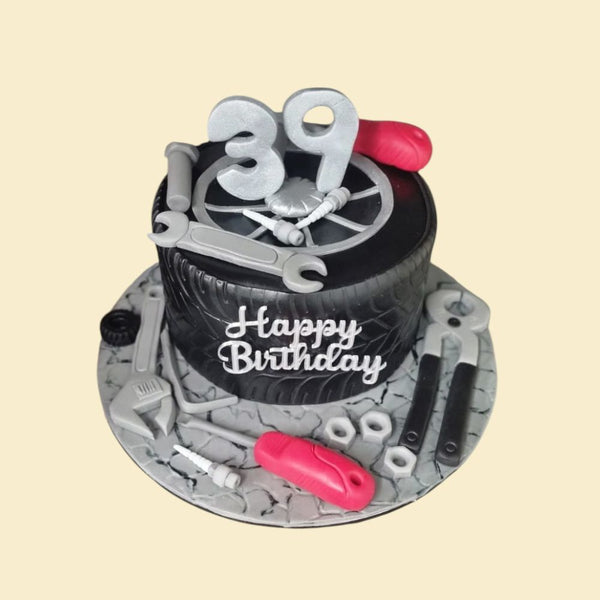 Automechaniker Torte – Reifen & Werkzeug Design