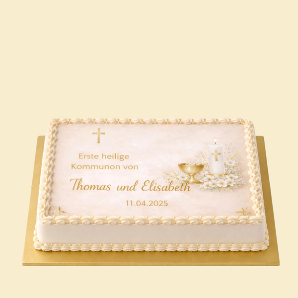 Personalisierte Kommunionstorte Geschwister