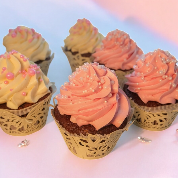 Muffins Rosa & Weiß mit  Perlen (ab 10 Stk.)