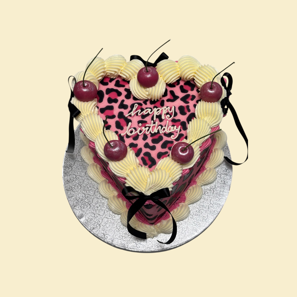 Pink Leopard Cherry Torte