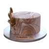 Goldene Marmor Optik Torte mit Trockenblumen
