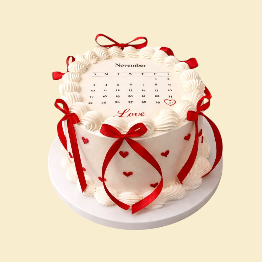 Kalender Torte personalisiert mit Datum (Buttercreme)