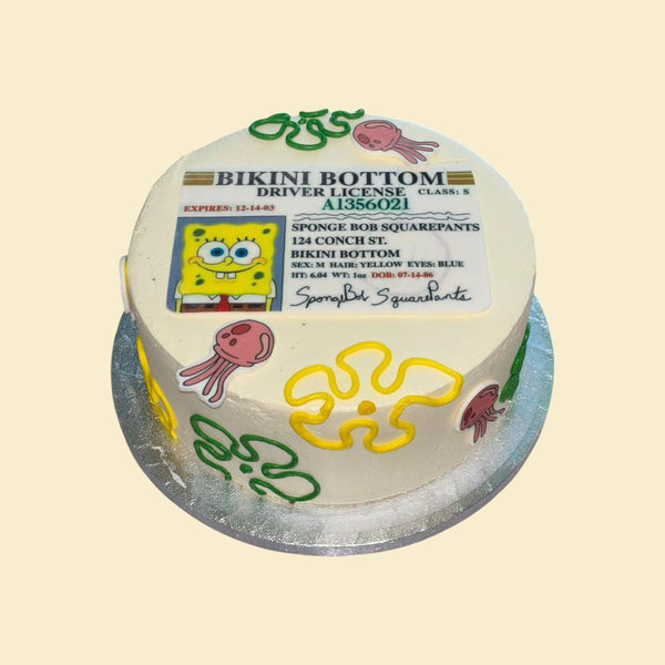 Motivtorte mit Führerschein-Design & Deko