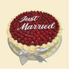 Just Married Himbeertraum mit Schriftzug aus Plex