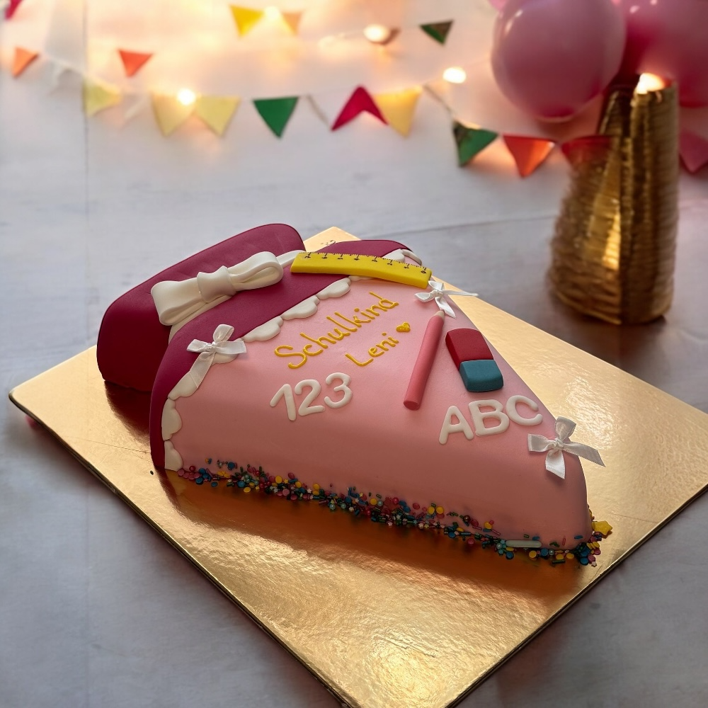 Schultüten-Torte zur Einschulung (Rosa)