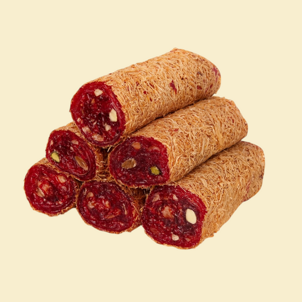 Kadayiflı Halepo Sarma – Turkish Delight mit Kadayif Granatapfel und Pistazie