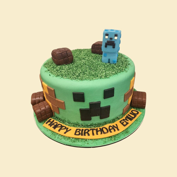 Minecraft Torte – Geburtstagstorte mit Creeper-Motiv