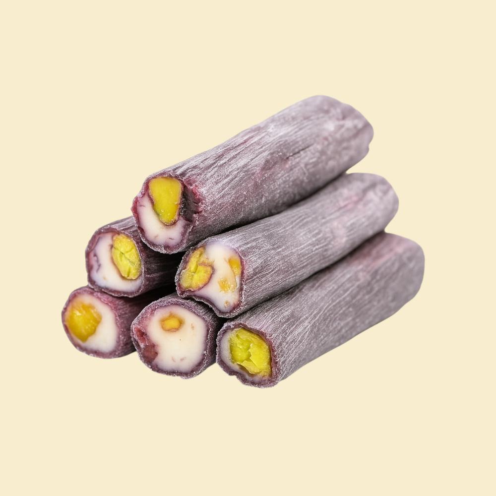 Böğürtlen Süt Aromalı İnce Fıstıklı Parmak – Brombeer-Milch Aroma Pistazien Lokum