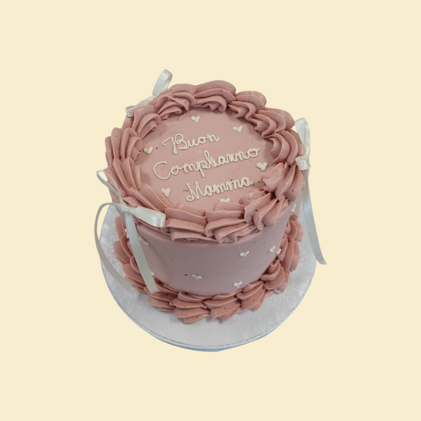Mini Torte Mama alt Rosa und weiße Schleifen