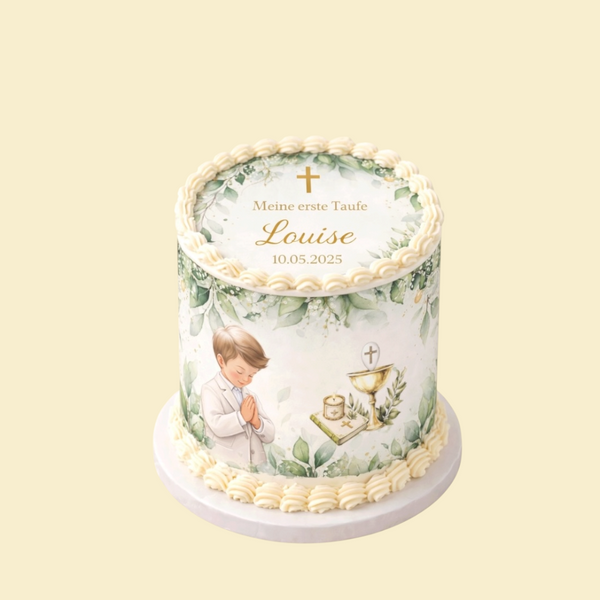 Personalisierte Tauftorte Fondantdruck Deluxe