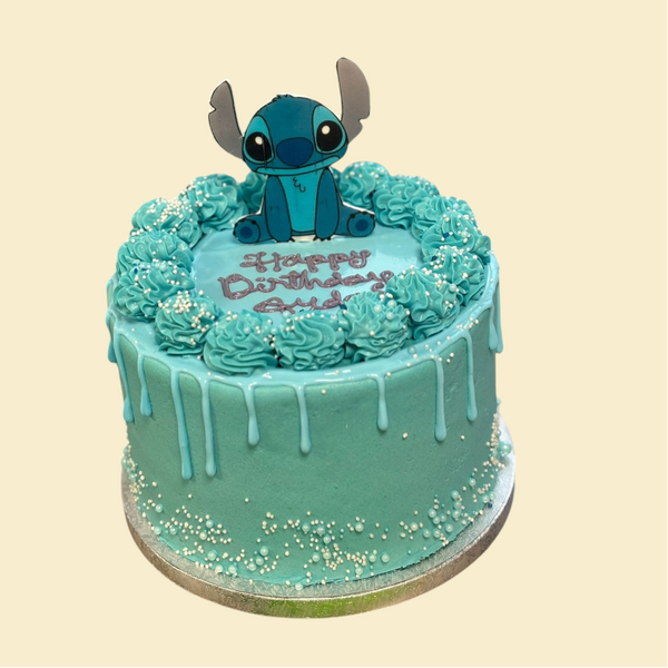 Stitch Geburtstagstorte – Esspapierdruck-mit Drip-Design