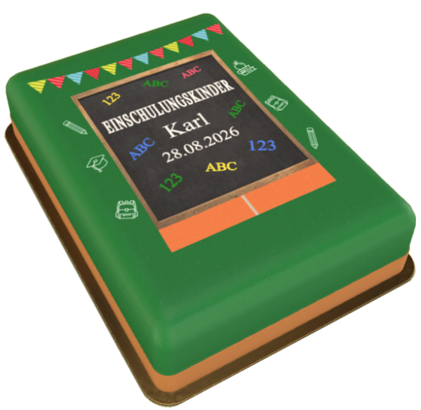 Personalisierte Einschulungstorte mit Tafelmotiv und Namen aus Köln