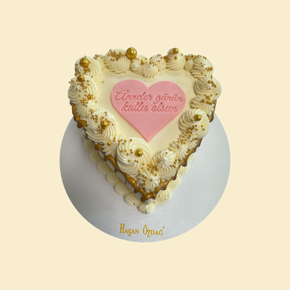Herztorte Anneler Günün kutlu olsun Rosa (Buttercreme)