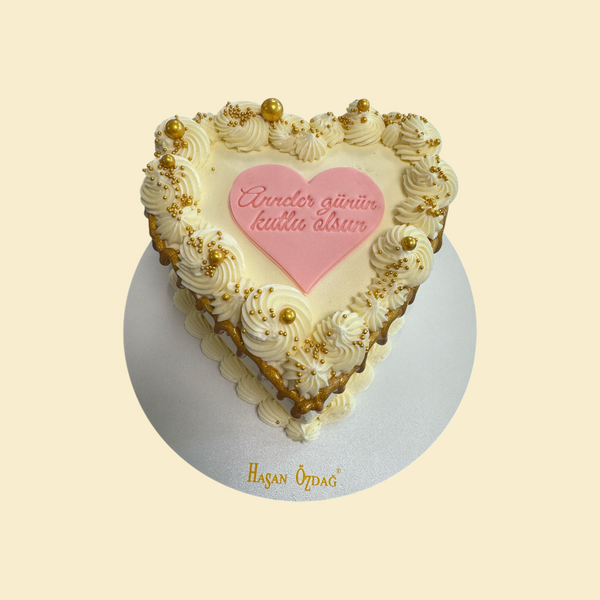 Herztorte Anneler Günün kutlu olsun Rosa (Buttercreme)