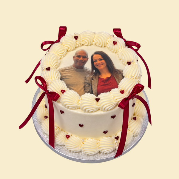 Bento Torte mit Fotodruck und Schleifen