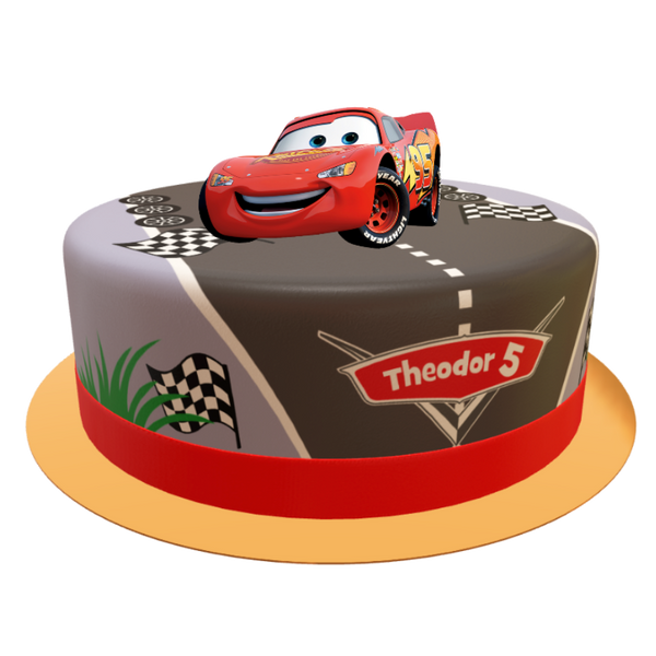 Cars Lightning McQueen Torte mit einer Spardose,Name und Alter