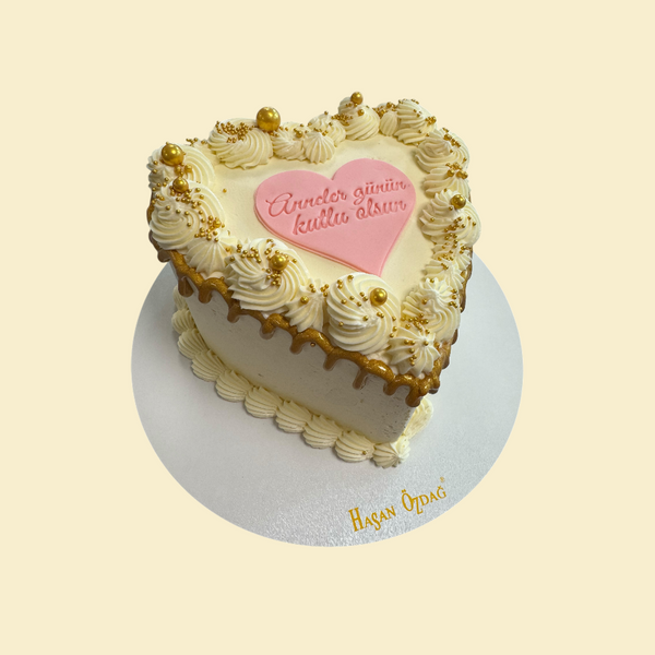 Herztorte Anneler Günün kutlu olsun Rosa (Buttercreme)