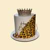 Leopard Birthday Cake – Krone & Goldakzente