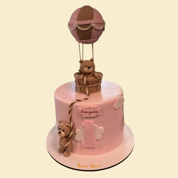 Heißluftballon-Bärchentorte – Rosa Traum zum 1. Geburtstag