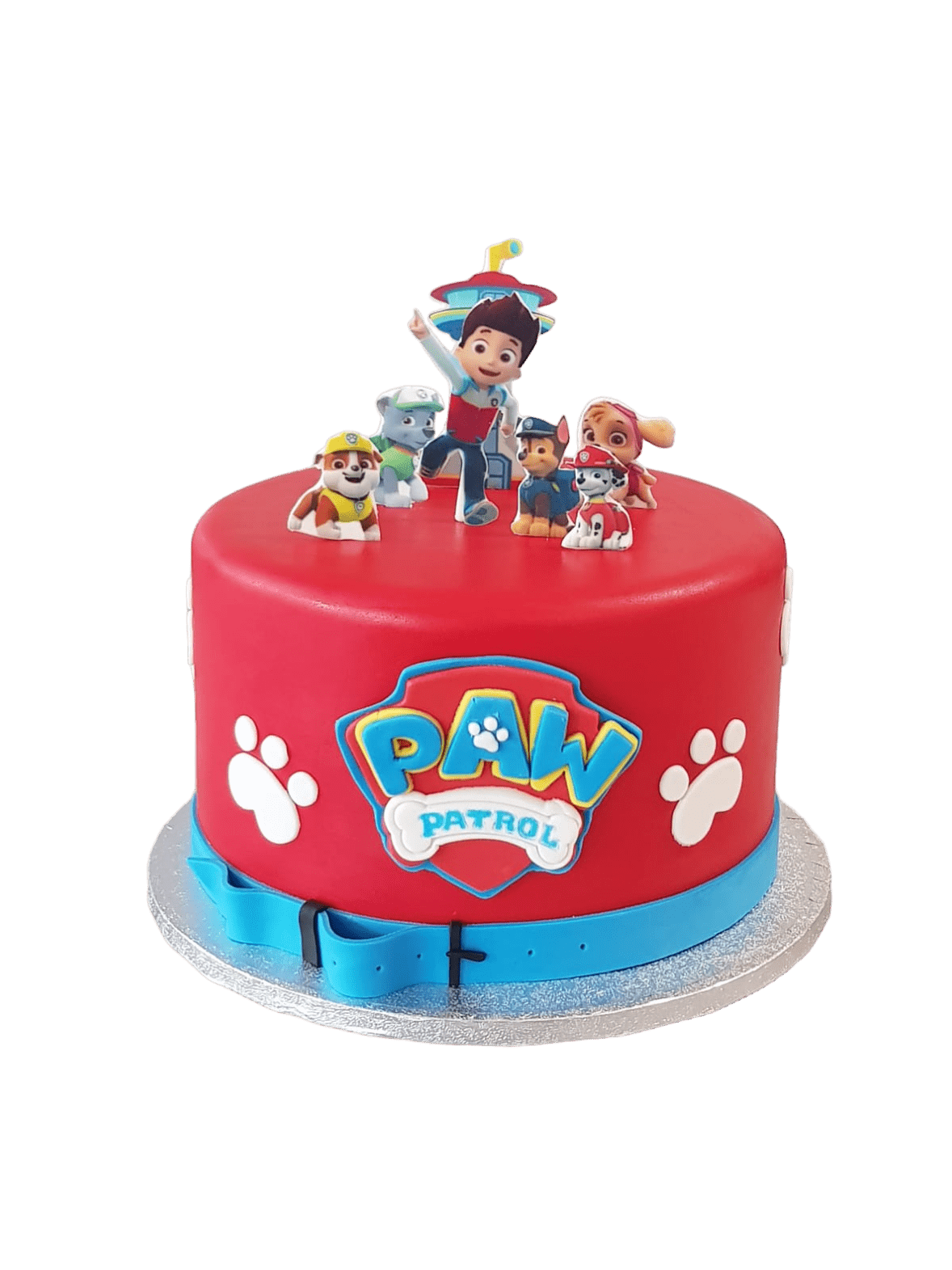 Geburtstagstorte Paw Patrol rot mit Gürtel rund