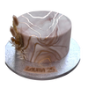 Goldene Marmor Optik Torte mit Trockenblumen
