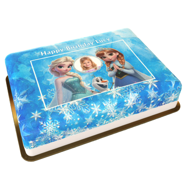 Elsa & Anna Torte personalisiert mit Wunschfoto Namen und Alter