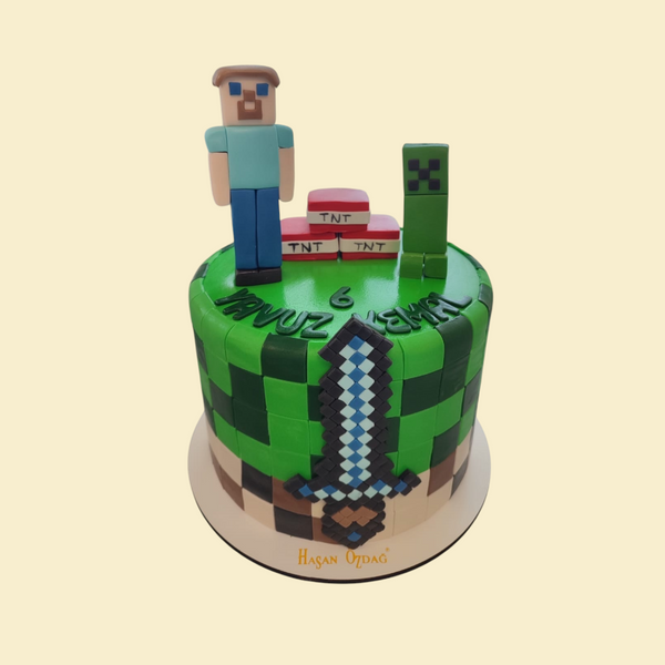Minecraft Gaming Torte rund