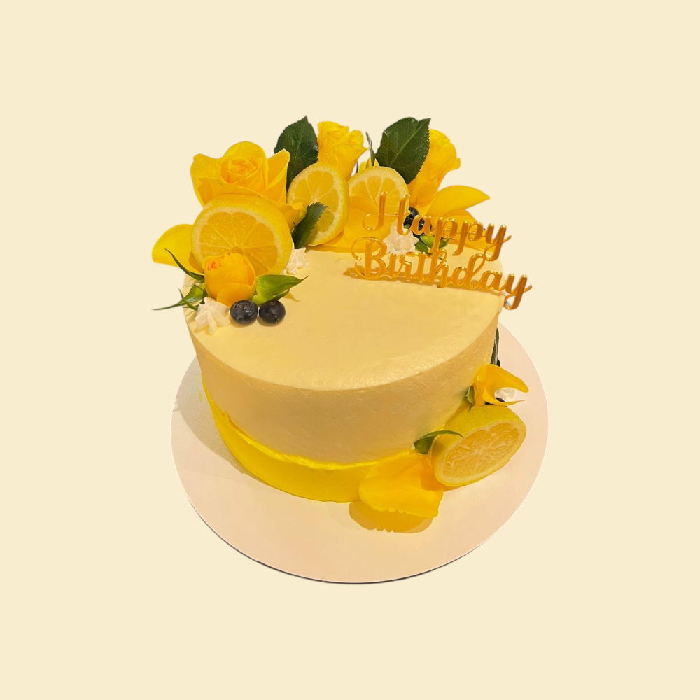 Zitronen-Rosen-Torte