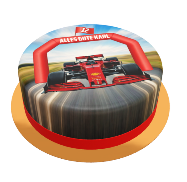 Ferrari F1  personalisiert mit Wunschtext, Name und Alter