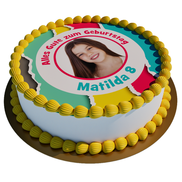 Bunter Fotorahmen personalisiert mit Wunschtext