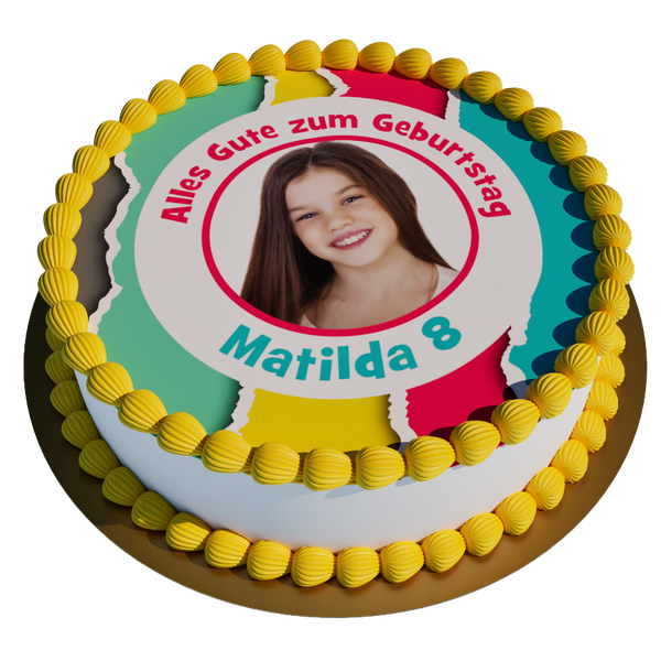 Bunter Fotorahmen personalisiert mit Wunschtext