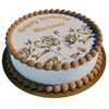 Goldene Rosen Torte – personalisiert mit Wunschtext Edler Fondantdruck in Goldoptik
