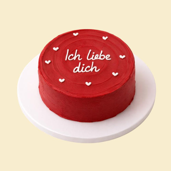 Rote Valentinstorte „Ich liebe dich“