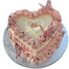 Herz Torte mit Rosa Schmetterlingen und Blümchen