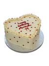 Herzförmige Torte mit Roten Herzen und Wunschtext