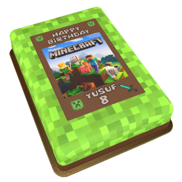 Minecraft Torte personalisiert mit Namen und Alter