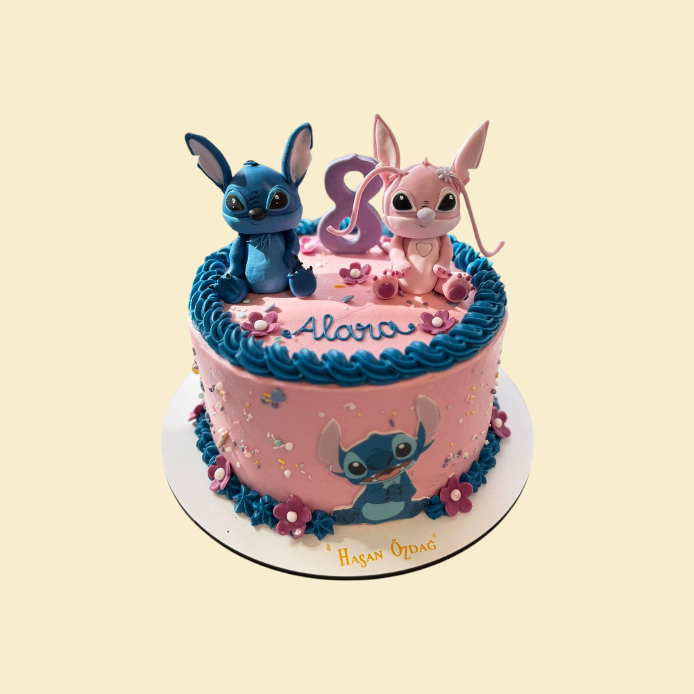 Stitch & Angel – Torte mit modellierten Figuren