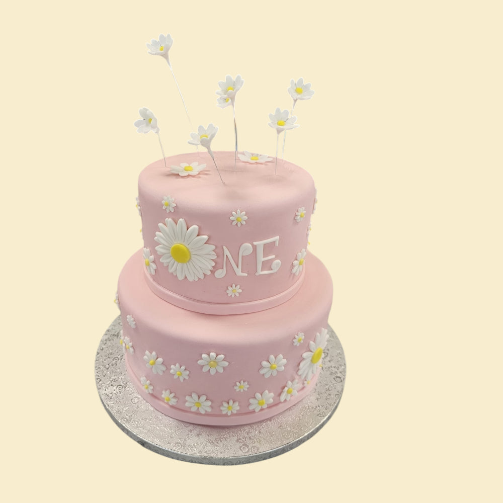 Gänseblümchen-Torte „One“ – 1. Geburtstag in Rosa
