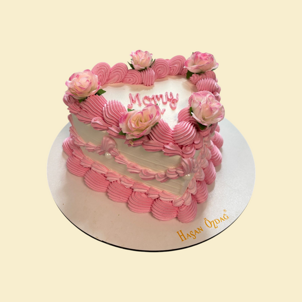 Mommy Herz-Torte mit Sahnecreme & Puddingfüllung