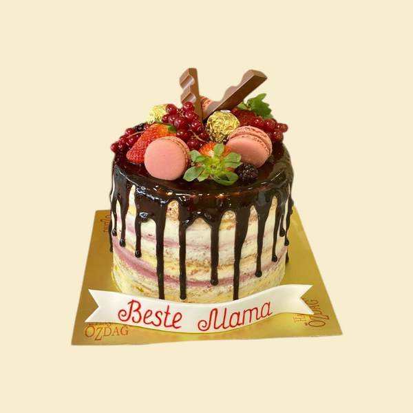 Beste Mama Drip Cake mit Früchten & Schokolade