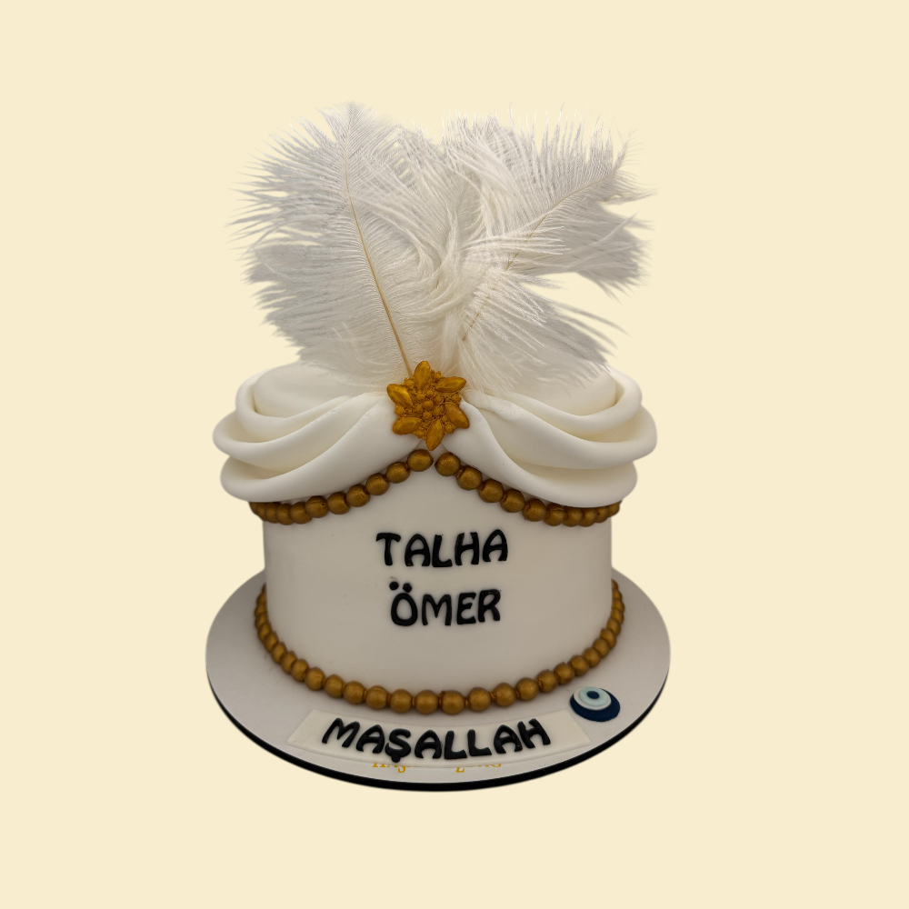 Sünnet-Torte Maşallah– mit Namen & Federn