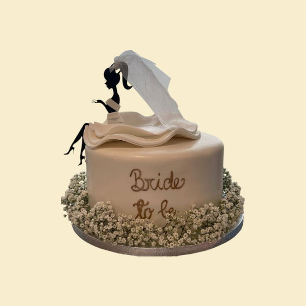 Bride to be Torte mit Schleierkraut und Silhouette