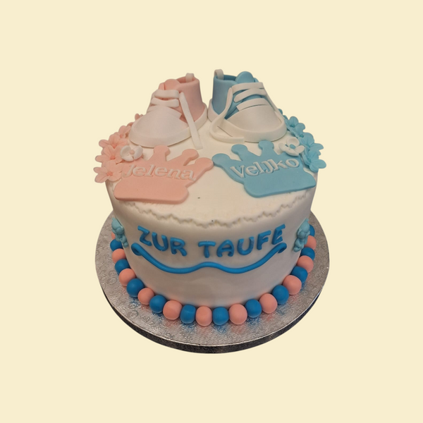 Tauftorte   Baby-Schuh Torte für Junge & Mädchen