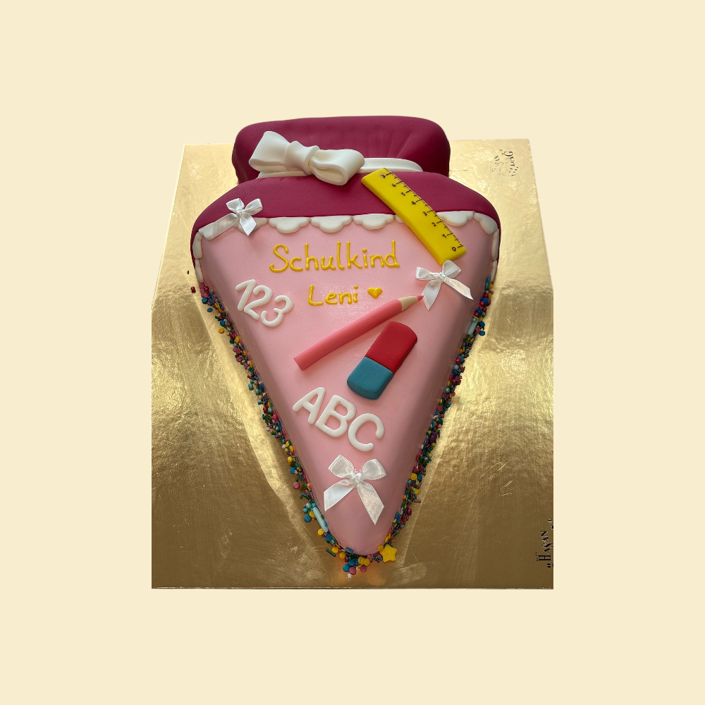 Schultüten-Torte zur Einschulung (Rosa)